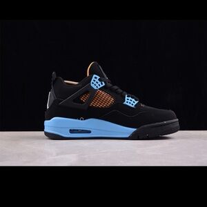 Jordan Black and Light Blue Retro Sneakers